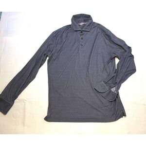 Daniel Cremieux Signature Collection Mens Long Sleeve Polka Dot Polo Shirt SZ M